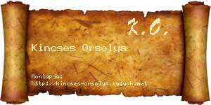 Kincses Orsolya névjegykártya
